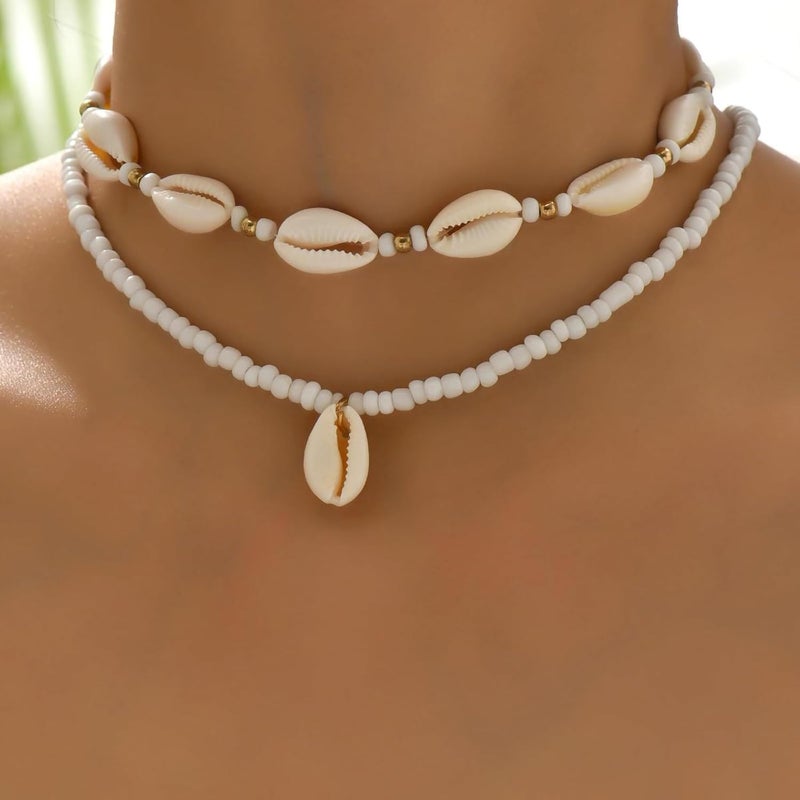 Nackiy Handmade Sea Shell Necklace for Women Summer Adjustable Natural Shell Collar Necklace - Image 3